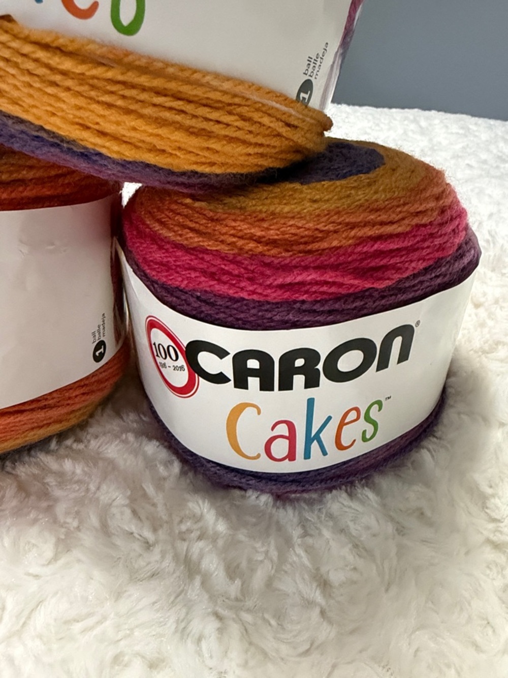 Caron Cakes Multicolor Gradient Yarn - Funfetti-Purple, Pink, Orange, New